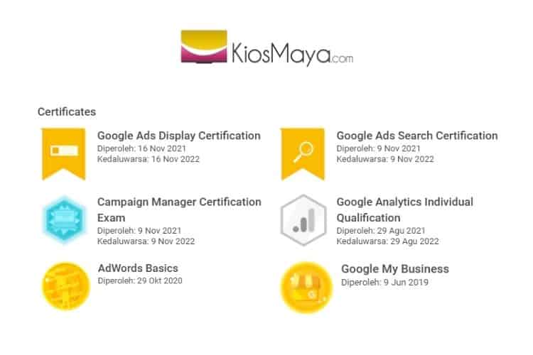KiosMaya Certification