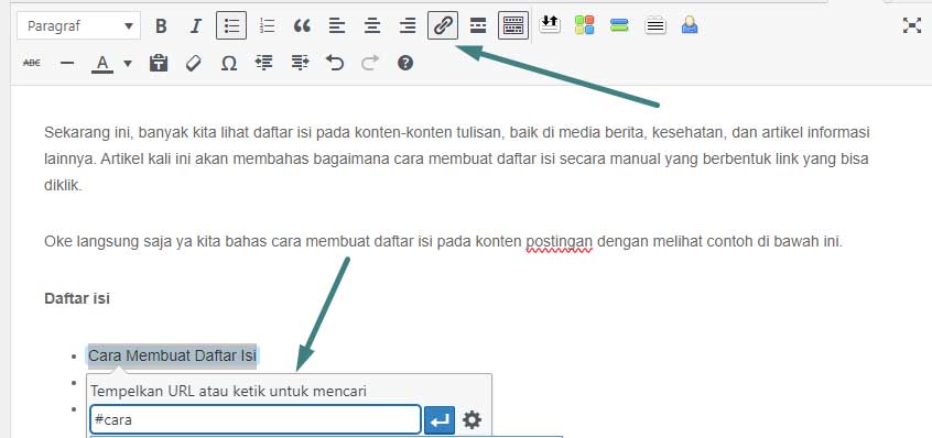 berikan link on page navigation