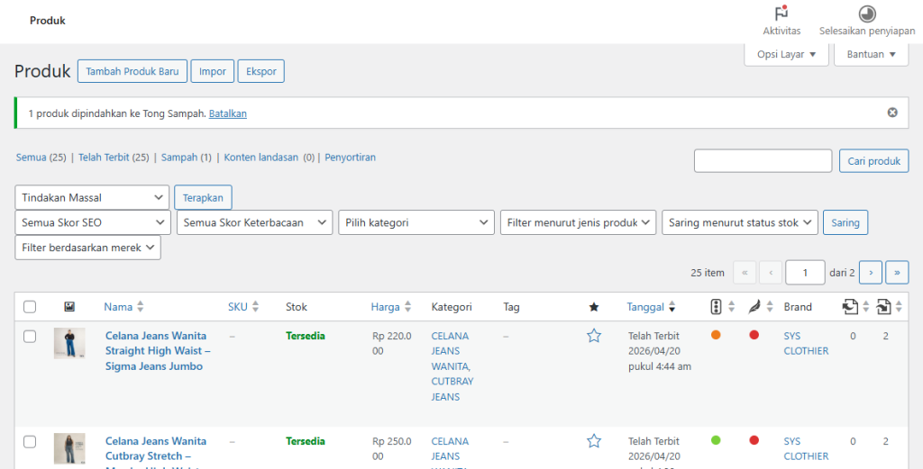 cara edit produk di toko online woocommerce