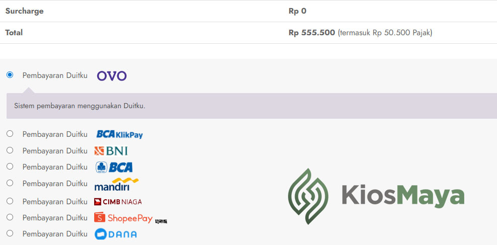 sistem pembayaran toko online kiosmaya untuk minimarket online